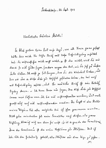 scrisoare către Johanna Mücke